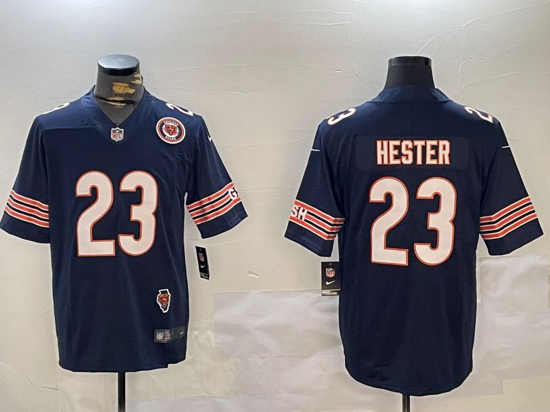 Men Chicago Bears #23 Hester Blue 2024 Nike Limited NFL Jersey style 2